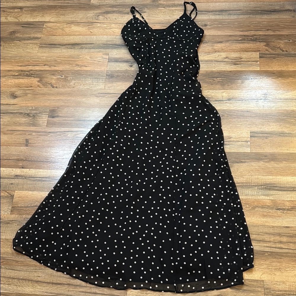 Zara Black Polka Dot Maxi Sundress